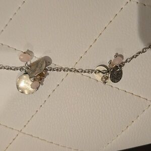 Silver Pale Pink Crystal Necklace